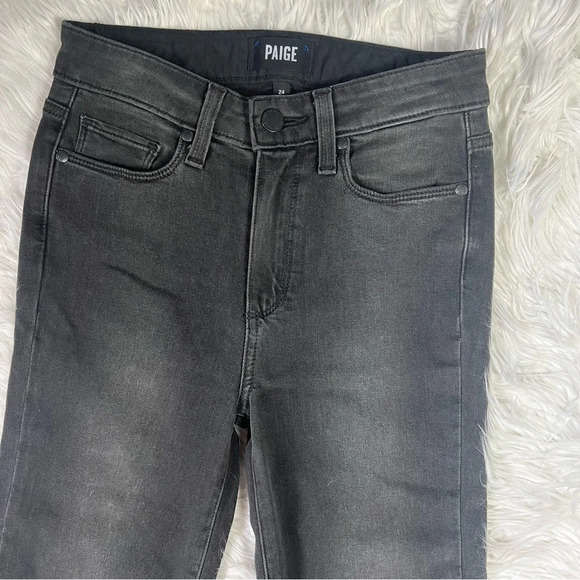 New PAIGE Hoxton High Rise Ultra Skinny Jeans Smoke Grey NWT Denim - Picture 5 of 13